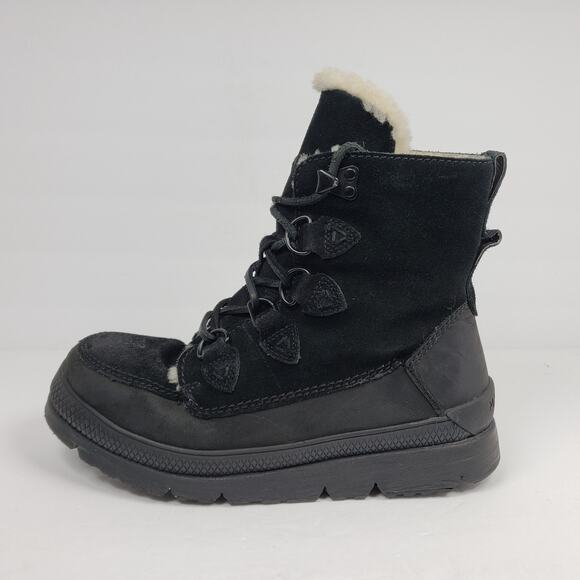 Manitobah Mukluks Mesa Mens Size 8 Black Suede Fur Inside Winter Snow Boots main image 5